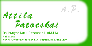 attila patocskai business card
